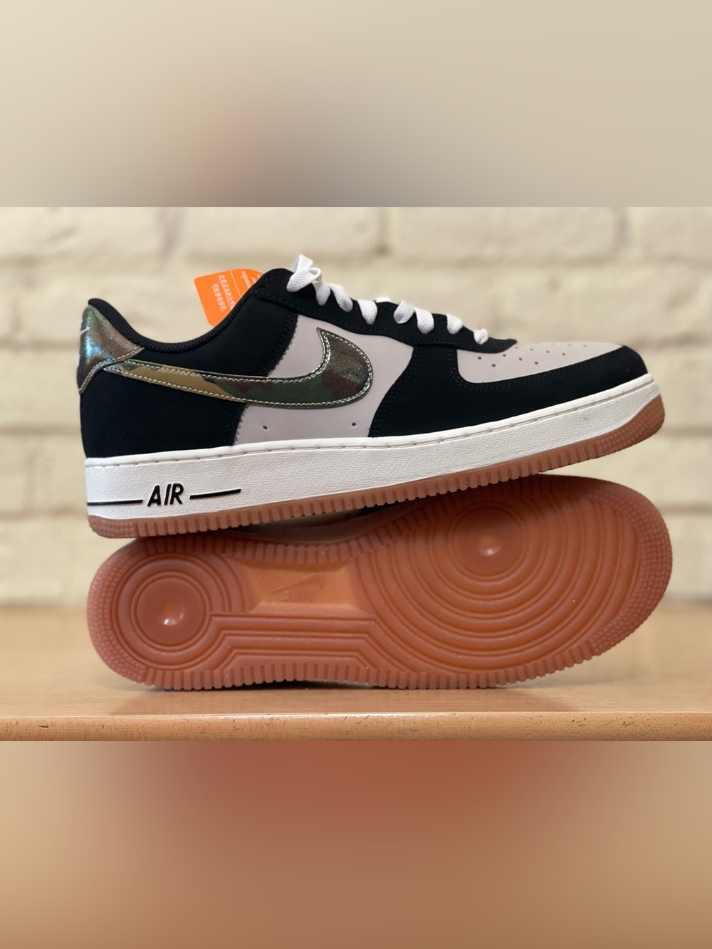 Nike Air Force 1 Low '07 LV8 Black Patent Camo Swoosh HQ1967-100 Men Size 11 New